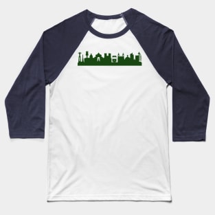 LISBON skyline in forest green Baseball T-Shirt